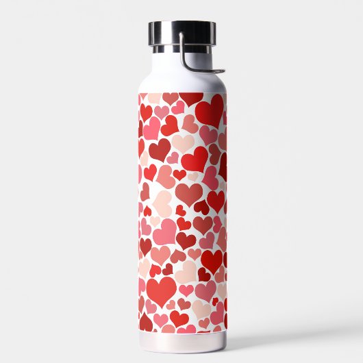 Herzmuster, rote Herzen, Liebe Trinkflasche (Links)