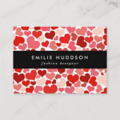 Herzmuster, rote Herzen, Liebe Visitenkarte (Vorderseite)