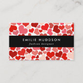 Herzmuster, rote Herzen, Liebe Visitenkarte (Vorderseite)