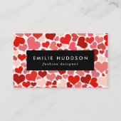 Herzmuster, rote Herzen, Liebe Visitenkarte (Vorderseite)