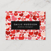Herzmuster, rote Herzen, Liebe Visitenkarte (Vorderseite)