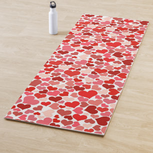 Herzmuster, rote Herzen, Liebe Yogamatte