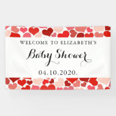 Herzmuster, Rotes Herz, Liebe, Babydusche Banner (Horizontal)