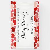 Herzmuster, Rotes Herz, Liebe, Babydusche Banner (Vertikal)
