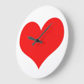 Herzmuster Rotes Niedliches Valentinstag Geschenk Große Wanduhr (Winkel)