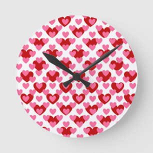 Herzmuster Runde Wanduhr