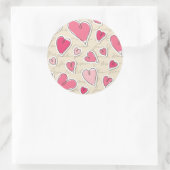 Herzmuster Runder Aufkleber (Tasche)