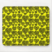 Herzmuster - Schwarz auf Gelb Mousepad (Vorne)