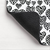 Herzmuster - Schwarz auf Weiß Mousepad (Ecke)