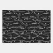 Herzmuster Schwarz, Weiß und Rot - Liebe Geschenkpapier Set (Vorderseite)