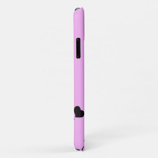 Herzmuster, Schwarze Herzen, Punkte, Liebe, Rosa Case-Mate iPhone Hülle (Hinten/Rechts)