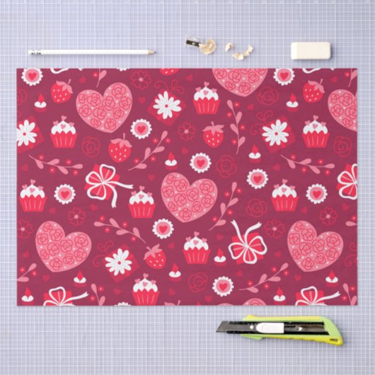 Herzmuster Seidenpapier (Handwerk)