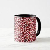 Herzmuster Stilvoll Modern Rosa Rot Chic Tasse (VorderseiteRechts)