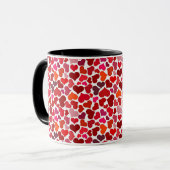 Herzmuster Stilvoll Modern Rosa Rot Chic Tasse (Vorderseite Links)