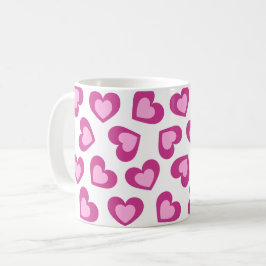Herzmuster Stilvoll Modern Weiß Rosa Chic Kaffeetasse