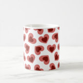 Herzmuster Stilvoll Modern Weiß Rot Chic Kaffeetasse (Mittel)
