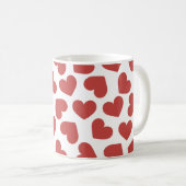 Herzmuster Stilvoll Modern Weiß Rot Chic Kaffeetasse (VorderseiteRechts)