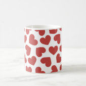 Herzmuster Stilvoll Modern Weiß Rot Chic Kaffeetasse (Mittel)