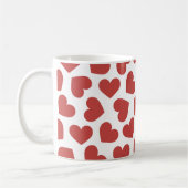 Herzmuster Stilvoll Modern Weiß Rot Chic Kaffeetasse (Links)