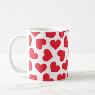 Herzmuster Stilvoll Modern Weiß Rot Chic Kaffeetasse