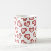 Herzmuster Stilvoll Modern Weiß Rot Chic Kaffeetasse (Mittel)