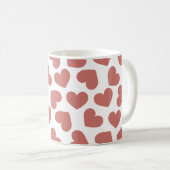 Herzmuster Stilvoll Modern Weiß Rot Chic Kaffeetasse (VorderseiteRechts)