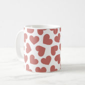 Herzmuster Stilvoll Modern Weiß Rot Chic Kaffeetasse (Vorderseite Links)