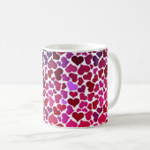 Herzmuster Stylisch moderne lila rosa Chic Kaffeetasse (VorderseiteRechts)