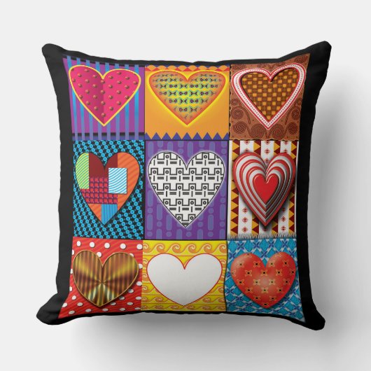 Herzmuster trendy Valentine's Cushion Kissen (Vorderseite)