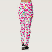 Herzmuster und grüne Blätter Leggings (Rückseite)