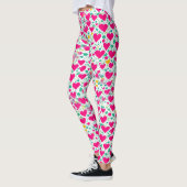 Herzmuster und grüne Blätter Leggings (Links)