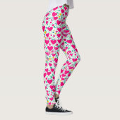 Herzmuster und grüne Blätter Leggings (Rechts)