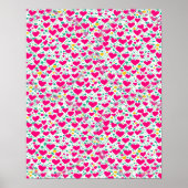 Herzmuster und grüne Blätter Poster (Vorne)