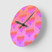 Herzmuster Valentine Rose Gold Glitterie Niedlich Runde Wanduhr (Winkel)