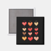 Herzmuster-Valentinstag Lustiger Valentinstag Frau Magnet (Vorderseite/Rückseite)