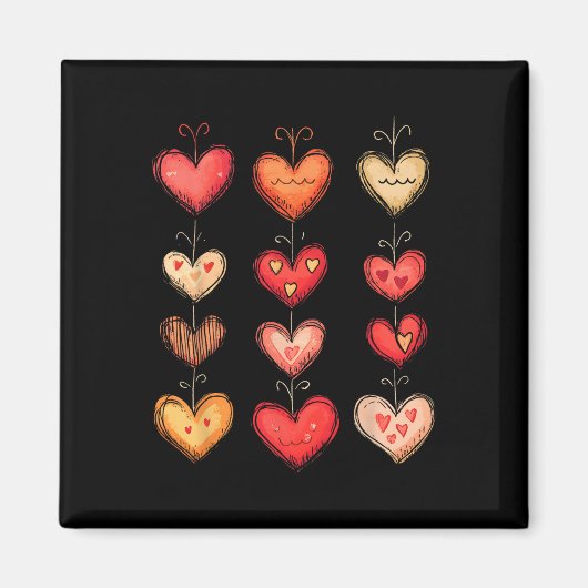 Herzmuster-Valentinstag Lustiger Valentinstag Frau Magnet (Vorne)