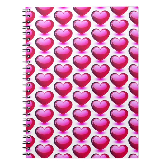 Herzmuster Vibranly Pink Modernes Notebook Notizblock (Vorderseite)