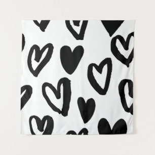Herzmuster: Vintage Valentinstag Wandteppich