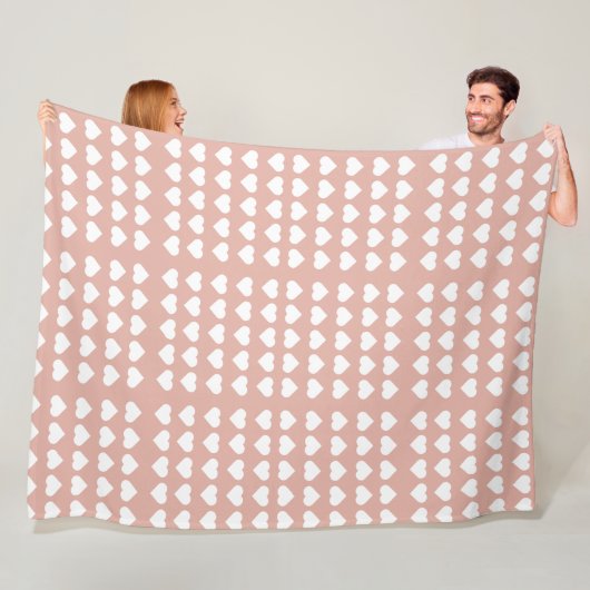 Herzmuster weiß und rosa große niedliche warm fleecedecke (Beispiel)