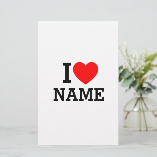 Herzname Briefpapier (Stehend Vorderseite)