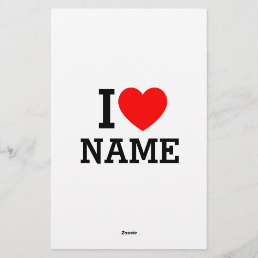 Herzname Briefpapier (Rückseite)