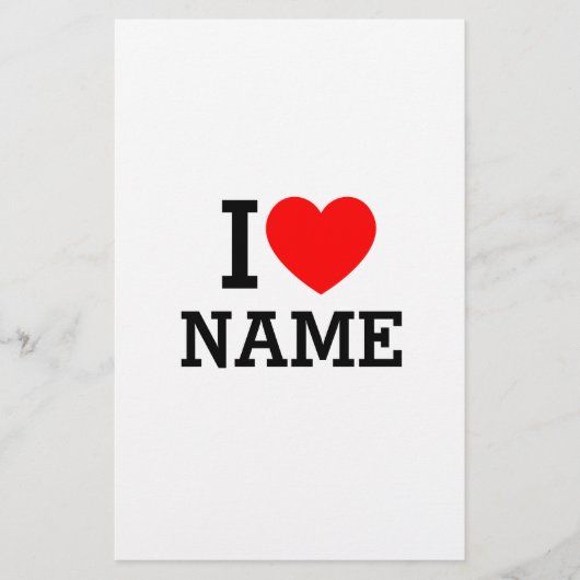 Herzname Briefpapier (Vorderseite)