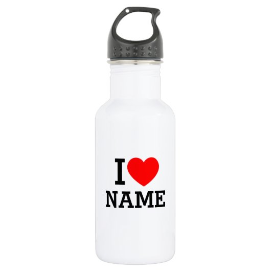Herzname Edelstahlflasche (Vorderseite)