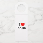 Herzname Flaschenanhänger (Vorderseite)