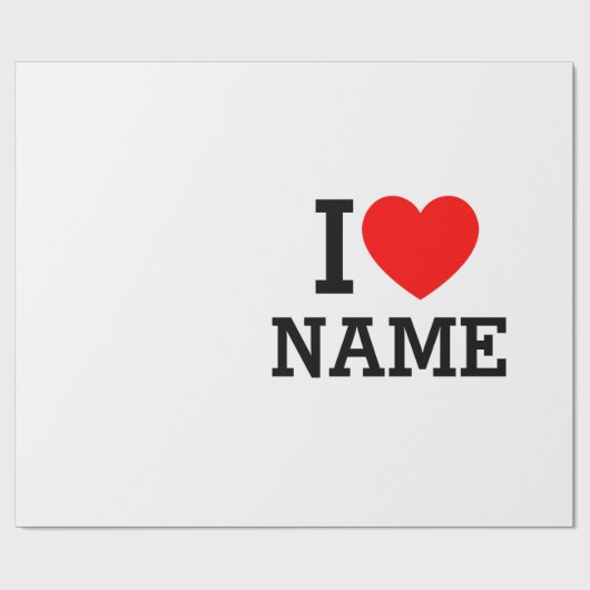 Herzname Geschenkpapier (Flach)