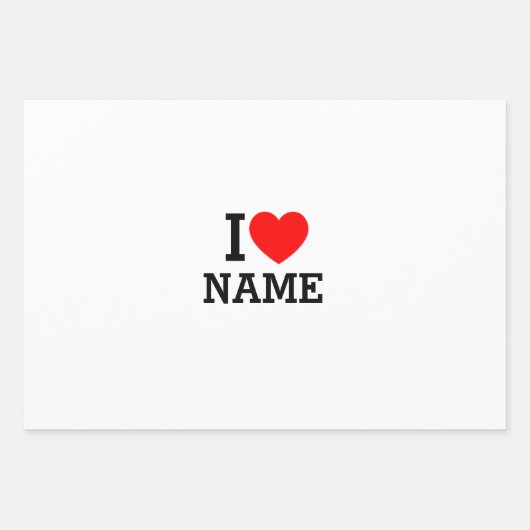 Herzname Geschenkpapier Set (Vorderseite 3)