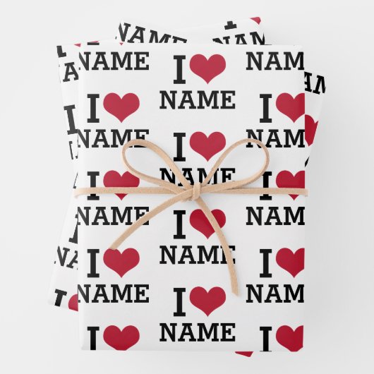 Herzname Geschenkpapier Set (Beispiel)