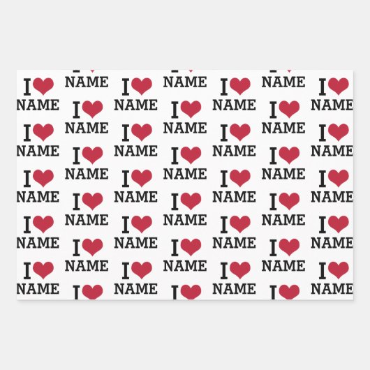 Herzname Geschenkpapier Set (Vorderseite)