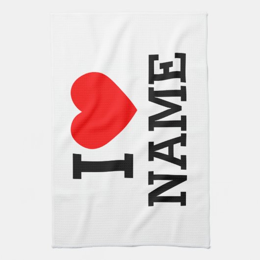 Herzname Geschirrtuch (Vertikal)