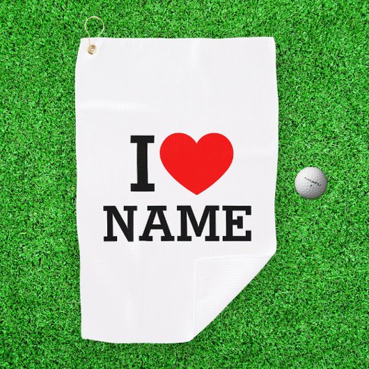 Herzname Golfhandtuch